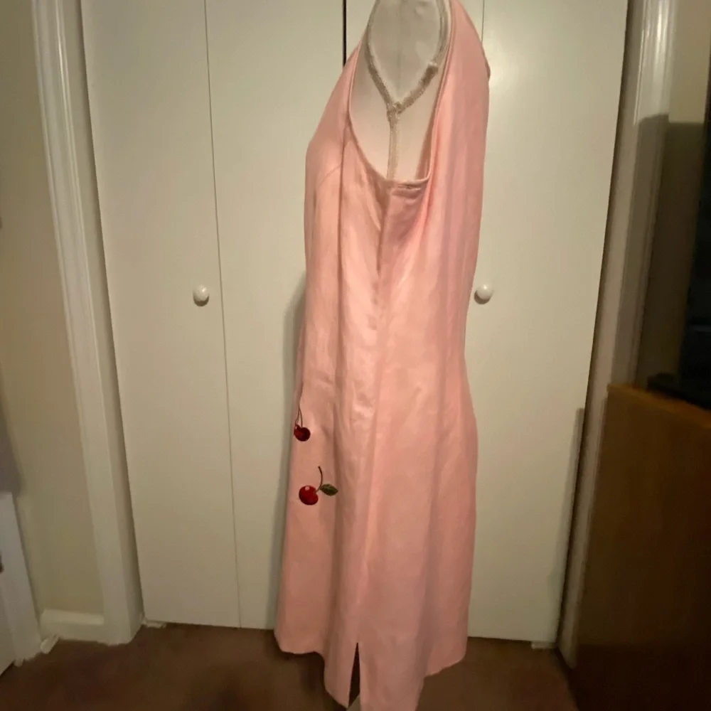 Jessica Howard VTG Spaghetti strap Dress. Pink with cherries, EUC, Sz 16 - Picture 3 of 16